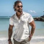 Men's Printed Polo Shirt Button Short Sleeve. Comfortable, stylish, and perfect for everyday wear. A versatile wardrobe — photo 2