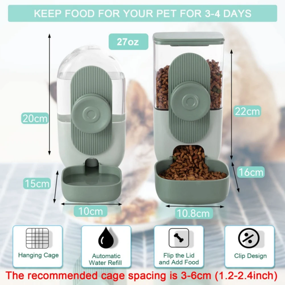 Title 4, Automatic Pet Bowls Cage Hanging Feeder Pet Wat...
