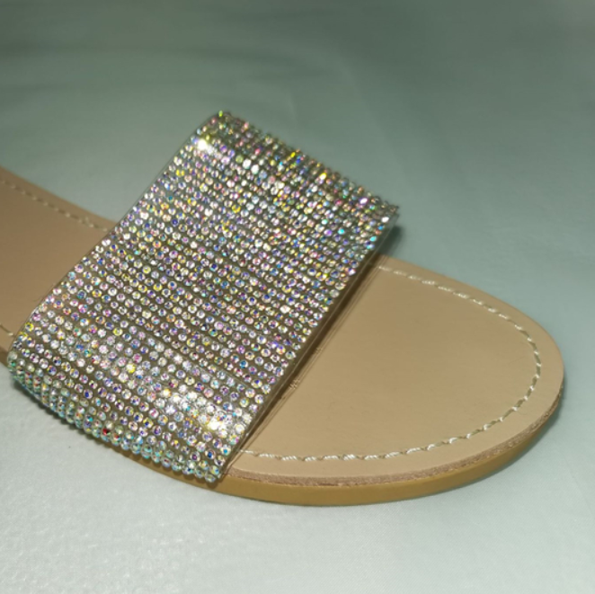 Title 3, Sandálias de praia com strass, perfeitas para u...