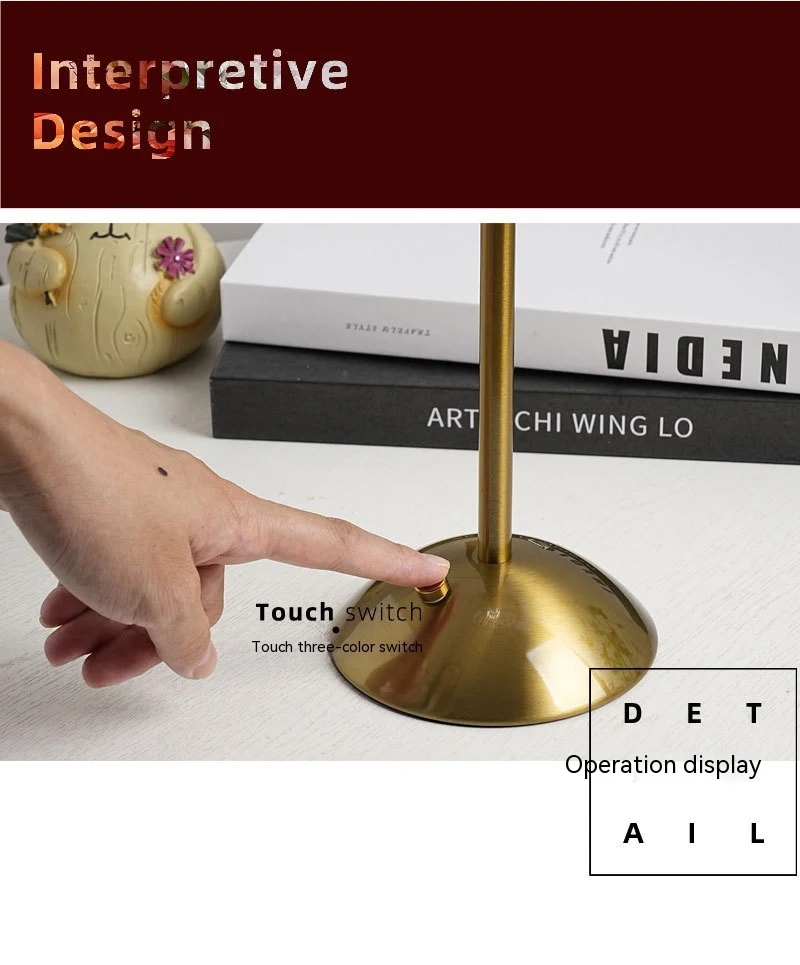 Title 5, Bedroom Bedside Lamp Pleated Atmosphere Chargin...