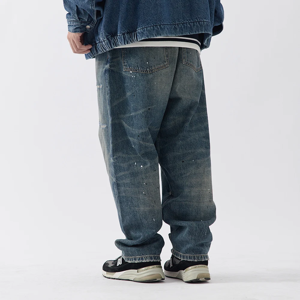 Title 20, Mens Splash Ink Wide Leg Long Jeans, comfortab...