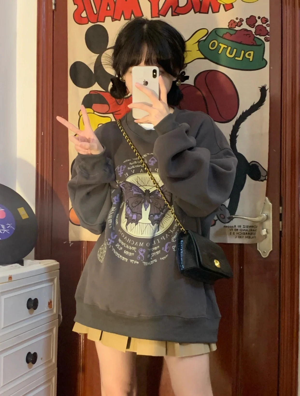 Suéter feminino Retro Chic com gola redonda e forro de fleece, aconchegante e estiloso para o inverno, ideal para um visual casual e elegante. — foto 7