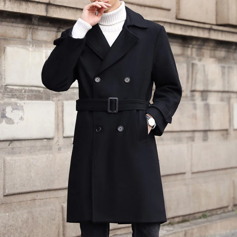 Men's Autumn Winter Long Wool Coat Warm Classic & Stylish Overcoat Perfect for cold weather and adding sophistication to — photo 2