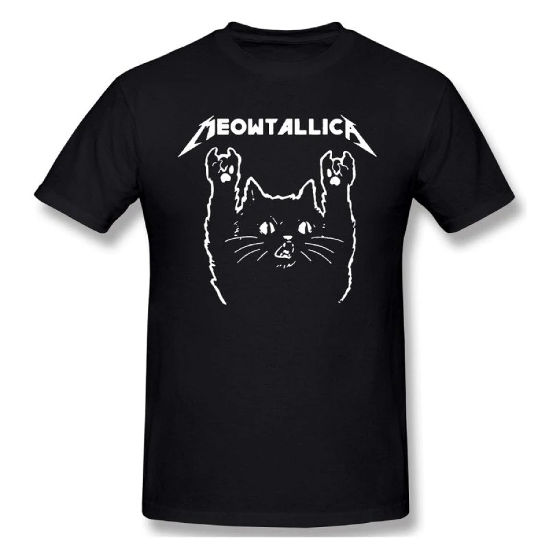Metal Cat T-Shirt Print Short Team Uniform European and American Fabrics — photo 1