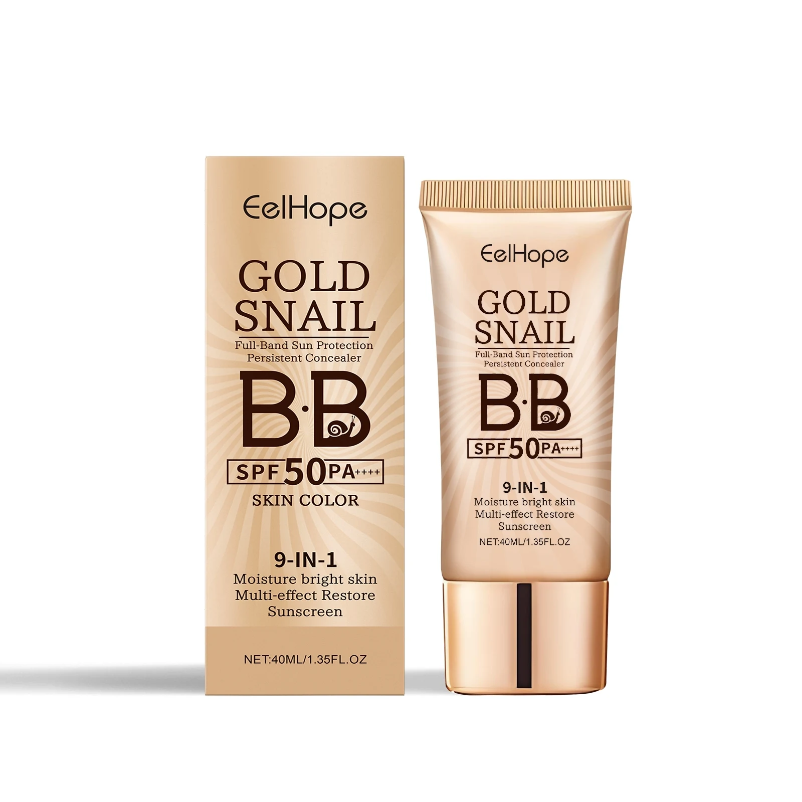 Crema BB Protectora Solar Caracol Dorado Unifica, Protege e Hidrata. ¡Cobertura Natural con Protección SPF! Disfruta un Rostro Radiante. — foto 2