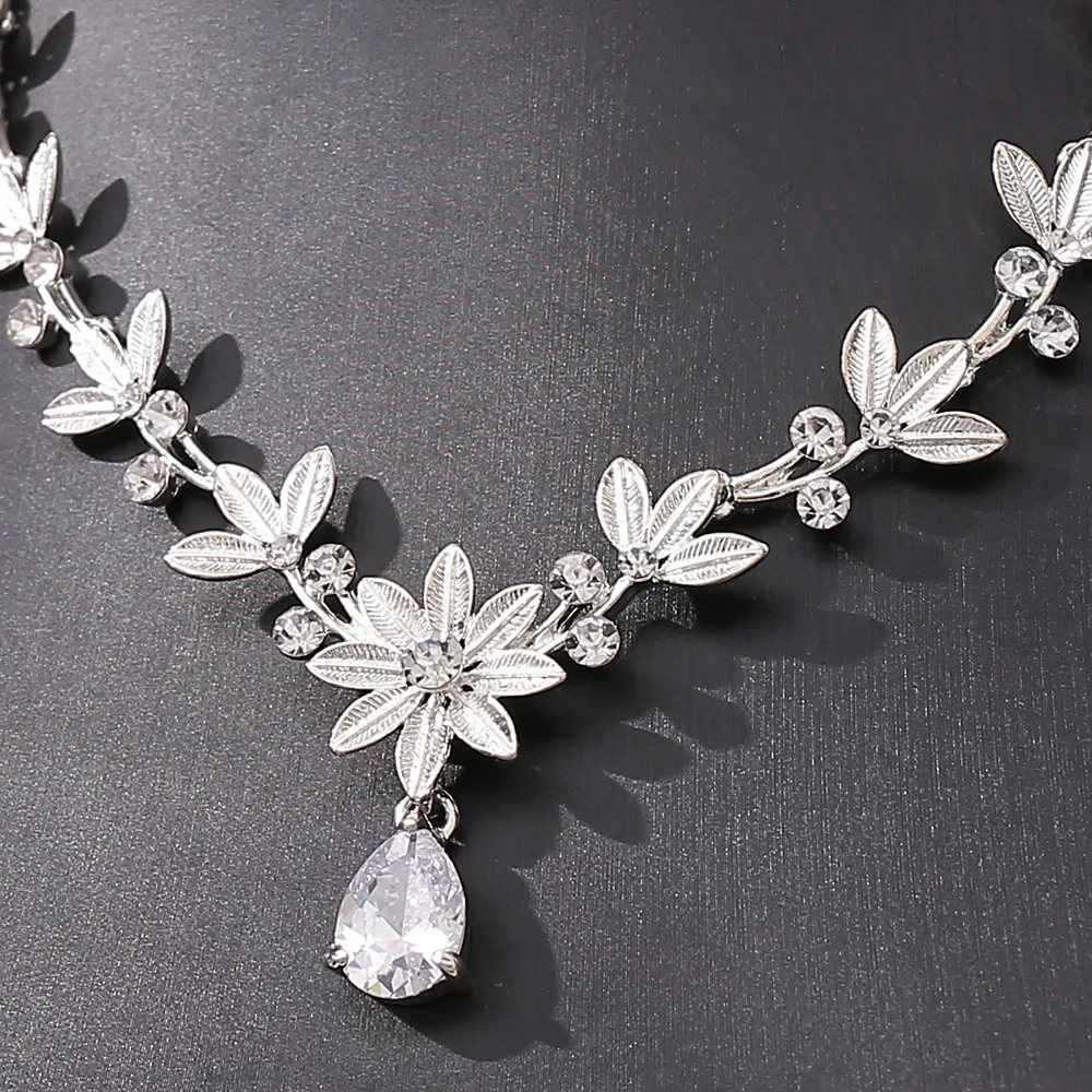 Title 8, Brautschmuck Zirkon Ohrringe und Halskette Set,...