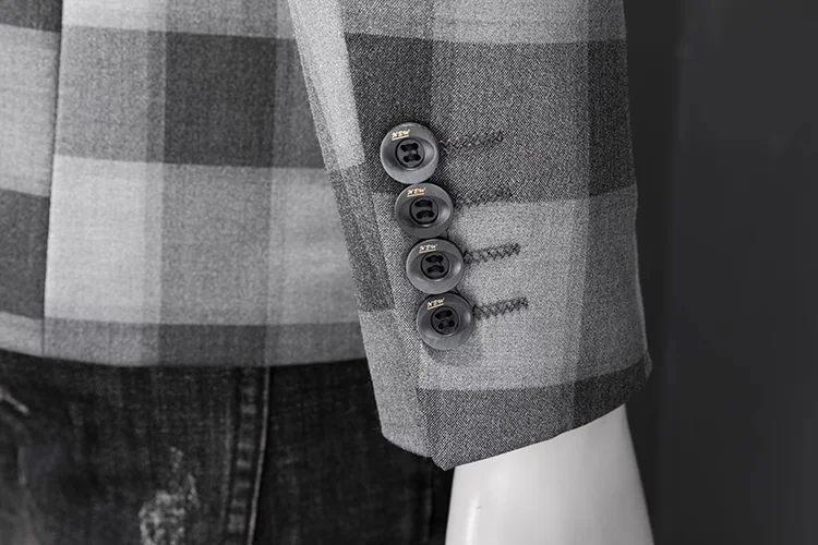 Title 4, Blazer Casual Masculino Xadrez Tridimensional S...