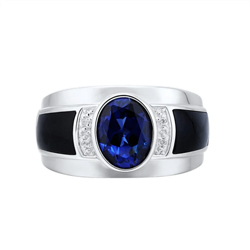 Anel de safira de luxo com personalidade, banhado a platina. Adicione um toque de sofisticação à sua moda com este anel elegante. — foto 6