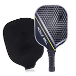 Raquete de Pickleball em fibra de carbono com impressão colorida e grafite, proporcionando potência, controle e toque superior. — foto 11