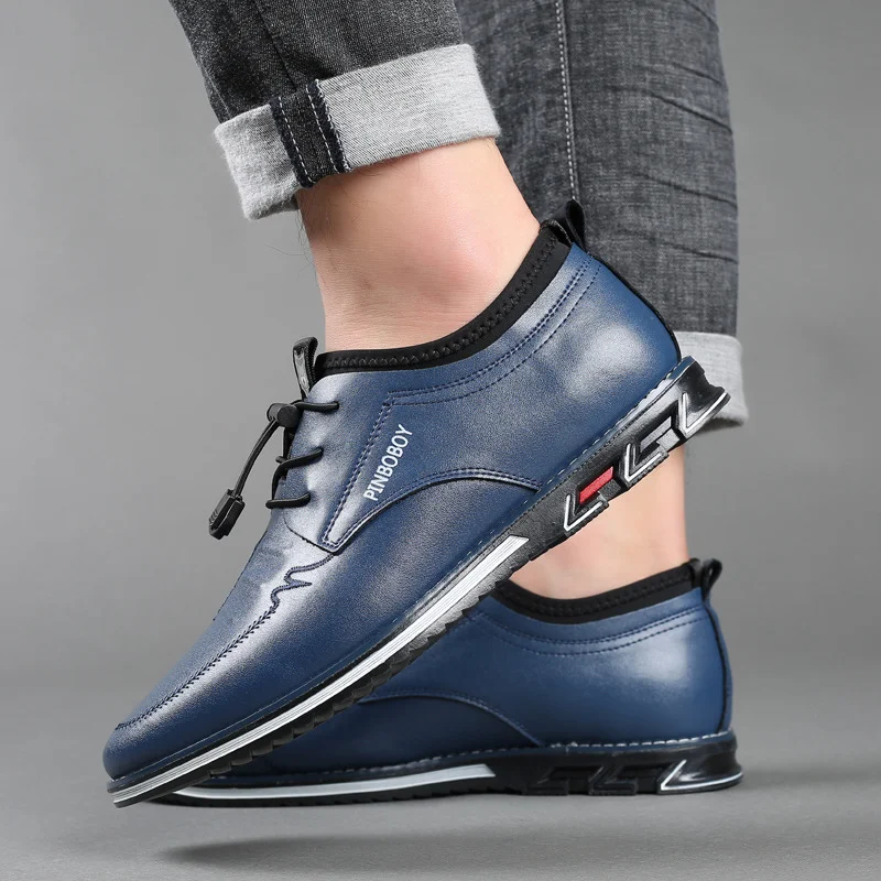 Title 4, Sapatos de couro masculinos All-match Solado ma...