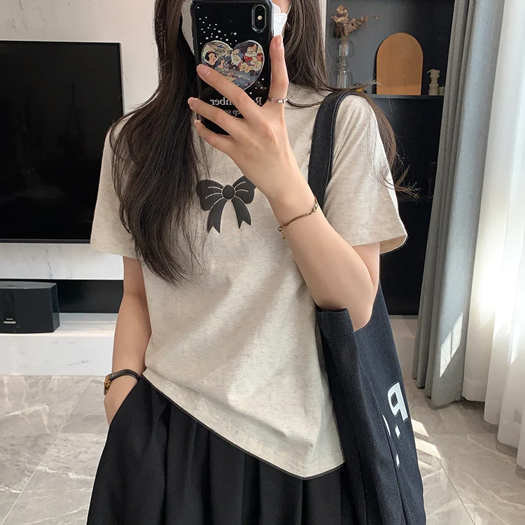 Title 17, Lente niet laat Sweet Bow T-shirt schouder