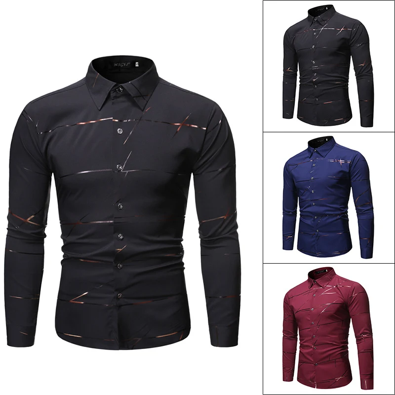 Title 3, Camicia da uomo a maniche lunghe con design col...