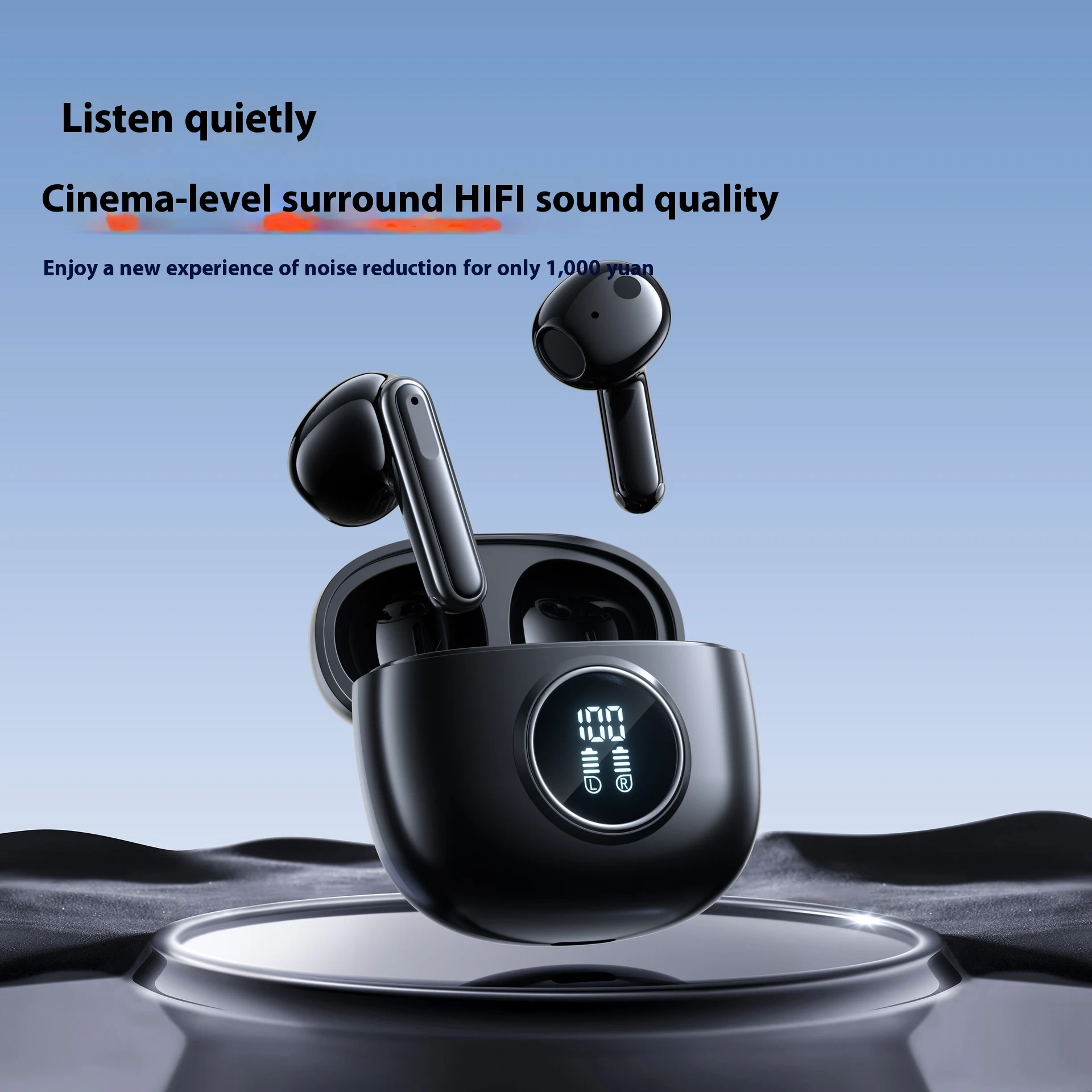 Fone de ouvido Bluetooth sem fio intra-auricular E40 com display digital TWS e redução de ruído em chamadas. Som imersivo e comunicação clara. — foto 17