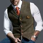 Colete xadrez fashion europeu e americano, com temperamento e estilo, ideal para um visual moderno e sofisticado. — foto 4
