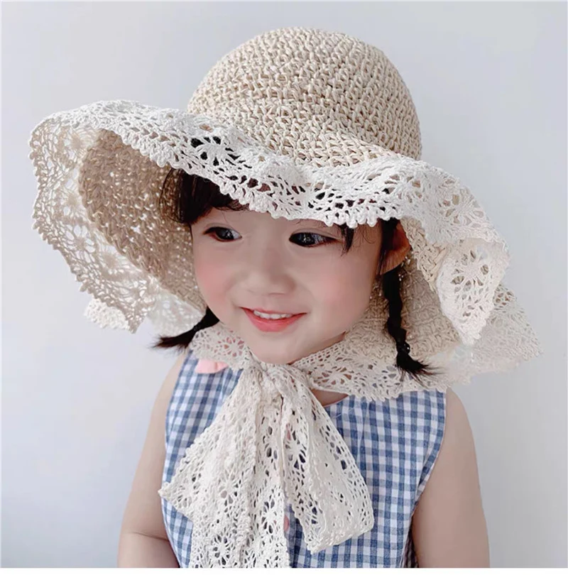 Title 4, Lace Lace Sweet Sunshade Straw Hat Outdoor Suns...