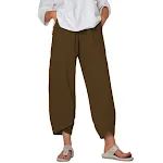 Women's Cotton and Linen Wide Leg Pants Solid Color High Waist Loose Casual Trousers Perfect for Everyday Comfort — photo 7