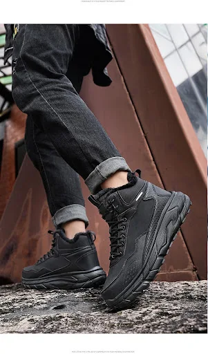 Title 6, Cold and Warm High Cotton-padded Winter Shoes E...