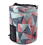 Bolsa redonda de equipaje, tejido DIY, almacenamiento de lana, con estampado de hombro y diseño de cubo. Perfecta para viajes. — foto 26