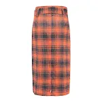 Karierter Midi-A-Linien-Rock mit Wildleder-Gürtel für einen stilvollen Look, der sich perfekt für Alltag und besondere Anlässe eignet. — foto 4