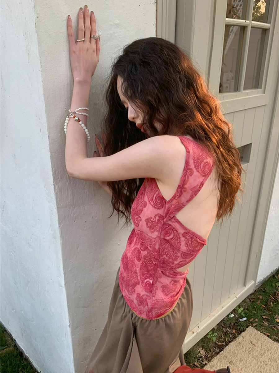 Title 5, Hollow Backless Sleeveless Hot Girl T-shirt