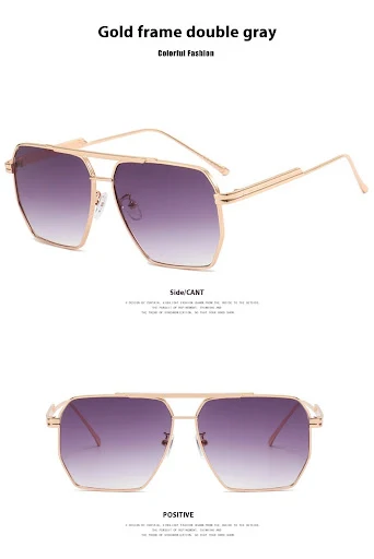 Title 2, Metal Double Beam Polygonal Sunglasses