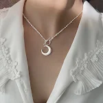 Colar de pérolas prateadas Galaxy para mulheres Elegância cintilante Joia sofisticada para realçar sua beleza Ideal para festas e uso diário — foto 40