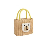 Bolsa de palha casual artesanal em formato de urso, portátil e perfeita para o verão, festas, encontros e piqueniques. — foto 1