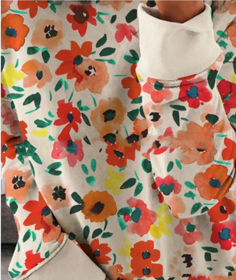 Title 4, Camiseta de suéter estampada versátil para muje...