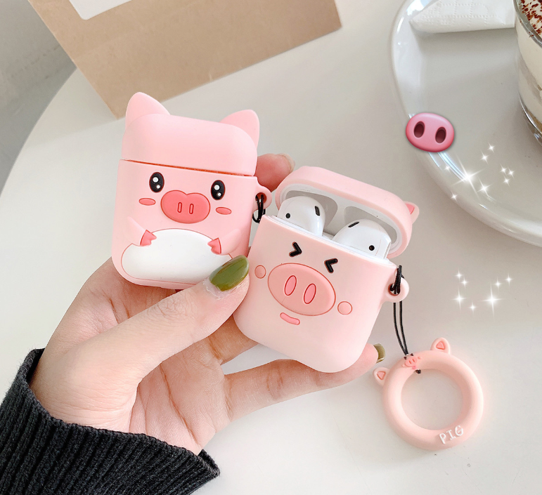 Capa de fone de ouvido Piglet compatível com Apple. Proteja seus fones com estilo e transporte com facilidade. Design compacto e macio. — foto 3