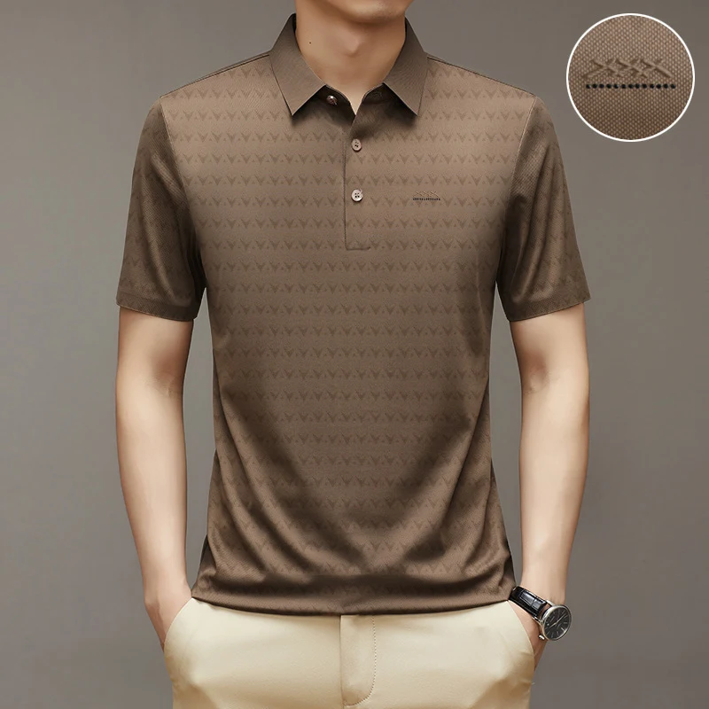 Men's Summer Ice Silk Short Sleeve T-shirt. Experience ultimate comfort and coolness in the heat. Breathable and lightwe — photo 4