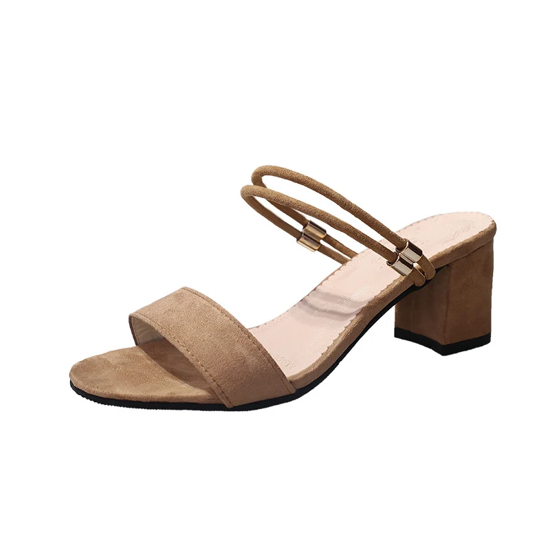 Damen All-Match Slipper mit klobigem Absatz für einen stilvollen Auftritt. Bequeme High Heel Pantoletten für jeden Look. — foto 2