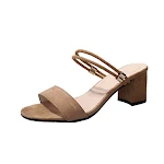 Damen All-Match Slipper mit klobigem Absatz für einen stilvollen Auftritt. Bequeme High Heel Pantoletten für jeden Look. — foto 2