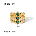 Pulseira de pedras naturais combinável e anel aberto de aço titânio. Estilo elegante e versátil para complementar seus looks. — foto 17