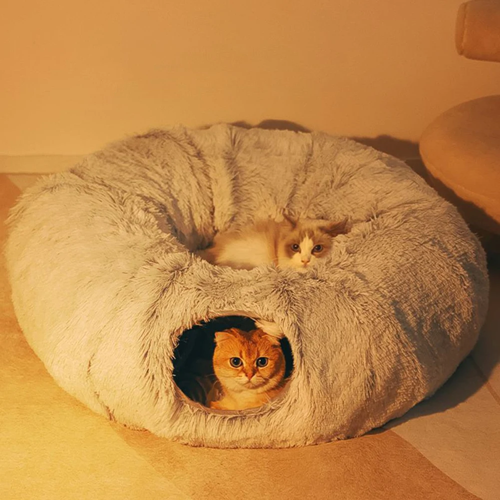 Title 3, Donut Cat Bed Cat Tunnel Toys Cat House Basket ...