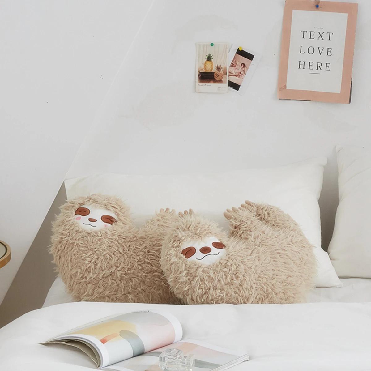 Almofada de sofá de bicho-preguiça com expressões criativas e fofas, perfeita para o quarto. Conforto e decoração adoráveis. — foto 3