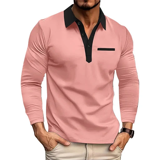 Title 25, Stitching Long Sleeve Fashion Slim Fit Top for ...