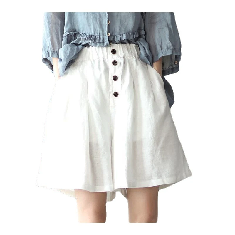 Nieuwe dames retro katoen linnen casual losse shorts, comfortabel en luchtig, perfect voor de zomer, een stijlvolle keuze. — foto 2