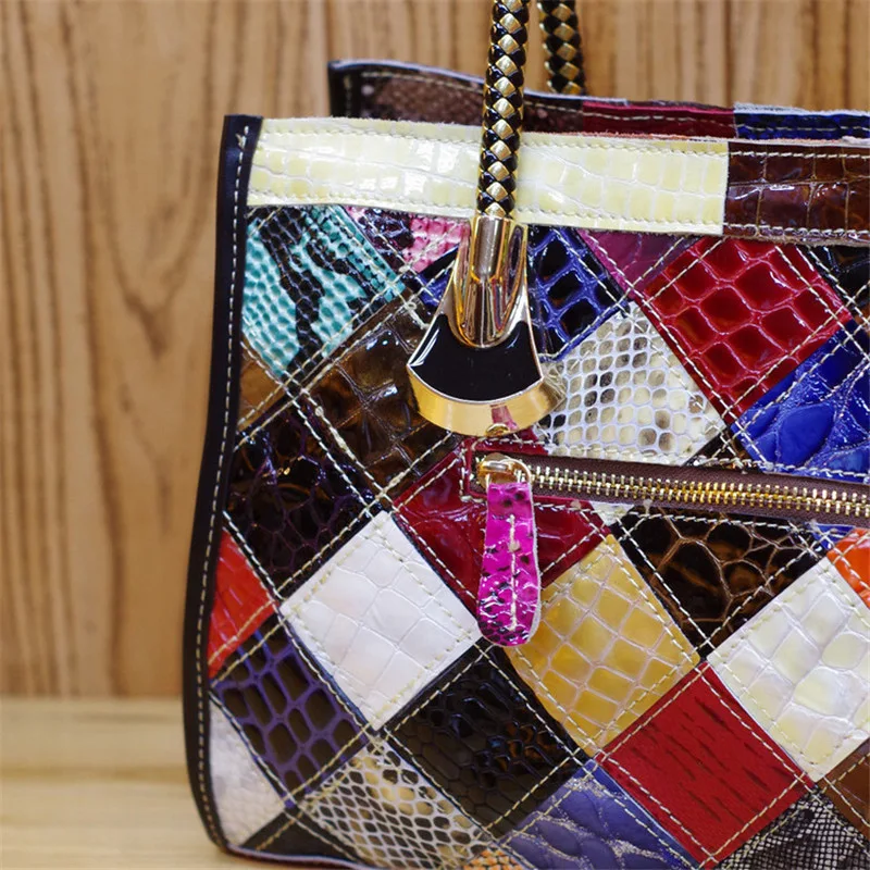 European and American Snake Pattern Leather Hand Stitched Crossbody Handbag, a stylish and functional accessory for ever — photo 1