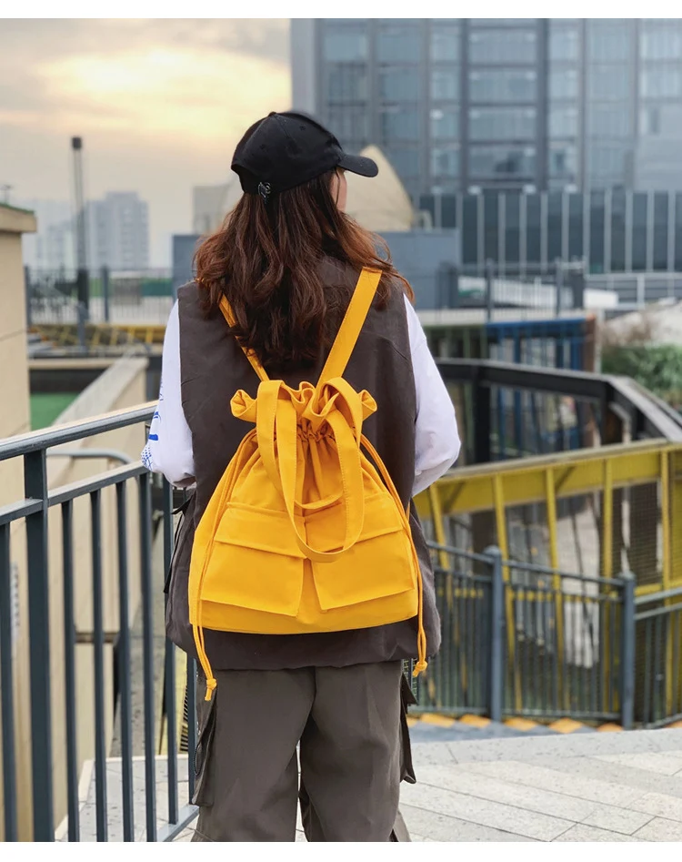 Title 26, Fashion Work Clothes Drawstring Canvas Raw Shou...