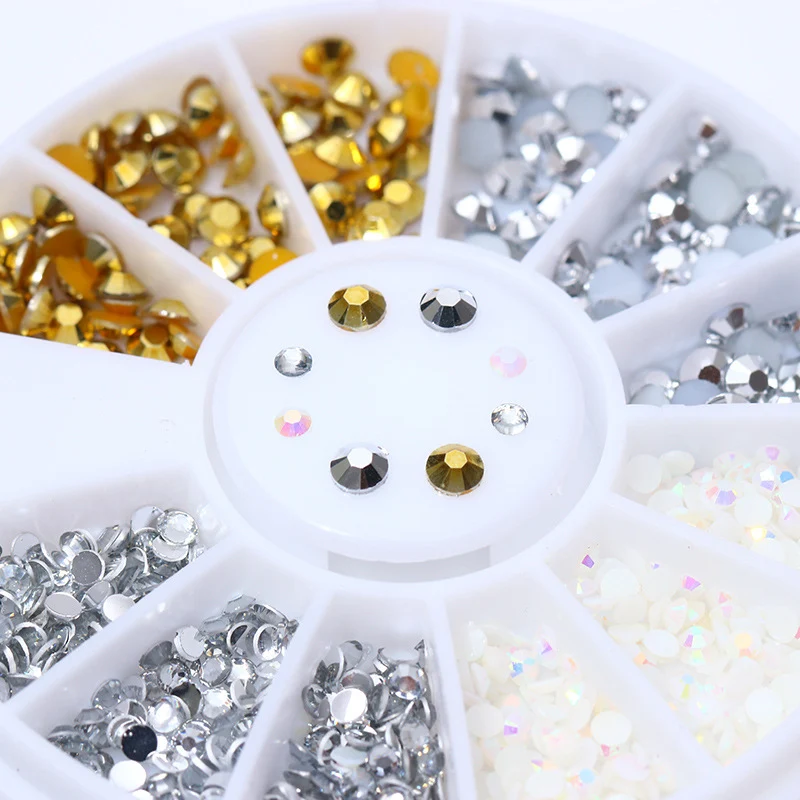 Title 5, Enfeites de unhas disco, cristal de unha, rebit...