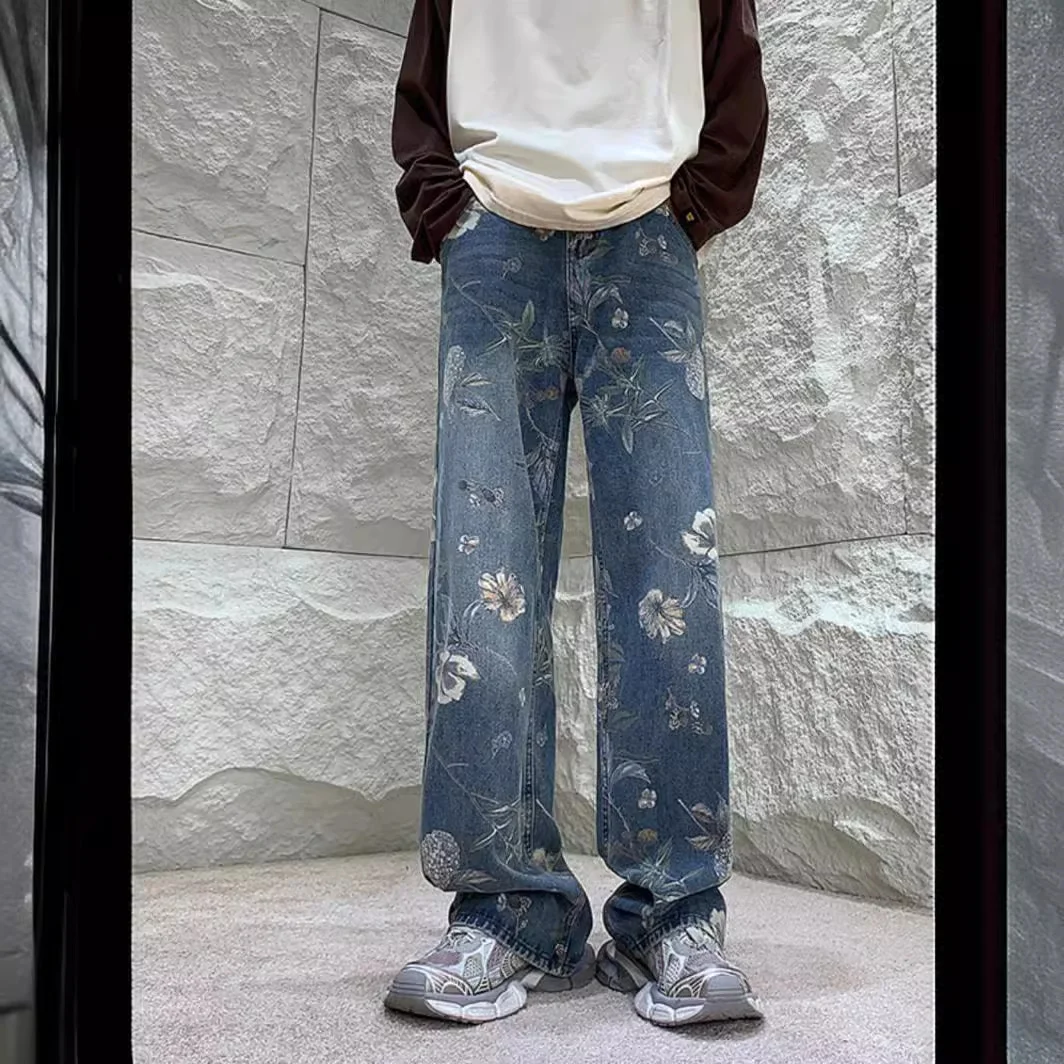 Jeans American Retro Hombre Verano Diseño Niche Rectos Marca de Moda Streetwear Estilo Moderno Fresco y Cómodo para un Look Casual y Trendy — foto 12