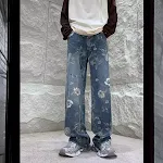 Jeans American Retro Hombre Verano Diseño Niche Rectos Marca de Moda Streetwear Estilo Moderno Fresco y Cómodo para un Look Casual y Trendy — foto 12