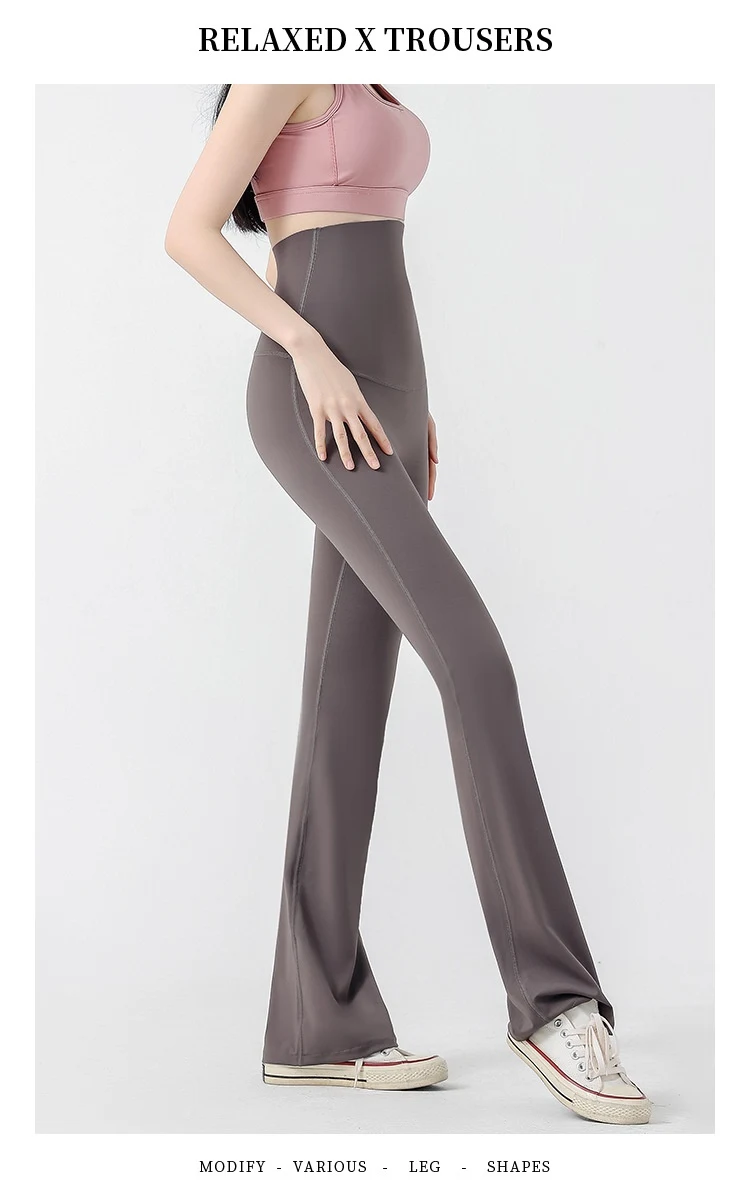 Calças de ioga antenatal boca de sino, roupa de exterior casual emagrecedora para gestantes, conforto e estilo durante a gravidez. — foto 6