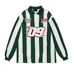 Camisa masculina vintage com lapela, manga longa e listras verticais. Um clássico atemporal para um visual elegante e sofisticado em diversas ocasiões. — foto 4