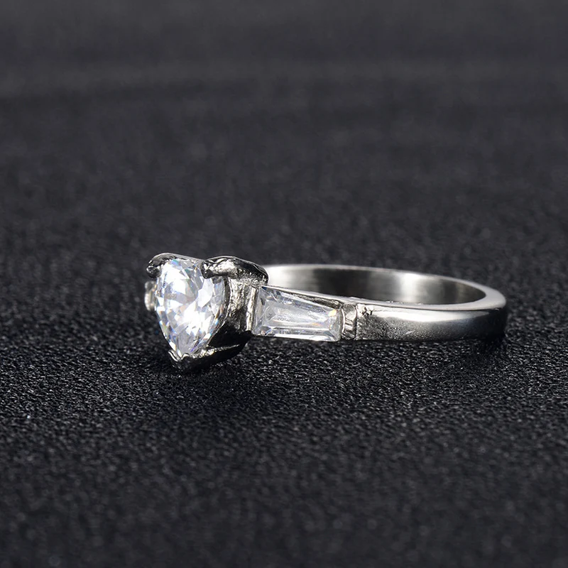 Title 2, Anel de diamante em forma de coração para mulhe...