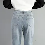 Women's Fashion Loose Straight High Waist Stretch Jeans – Comfortable fit, stylish design, and flattering high waist for — photo 2