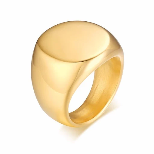 Title 7, Anel Redondo Dourado Masculino