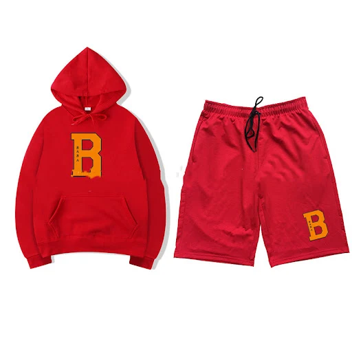 Title 5, Two-piece Hoodie Shorts Casual Sportswear set p...