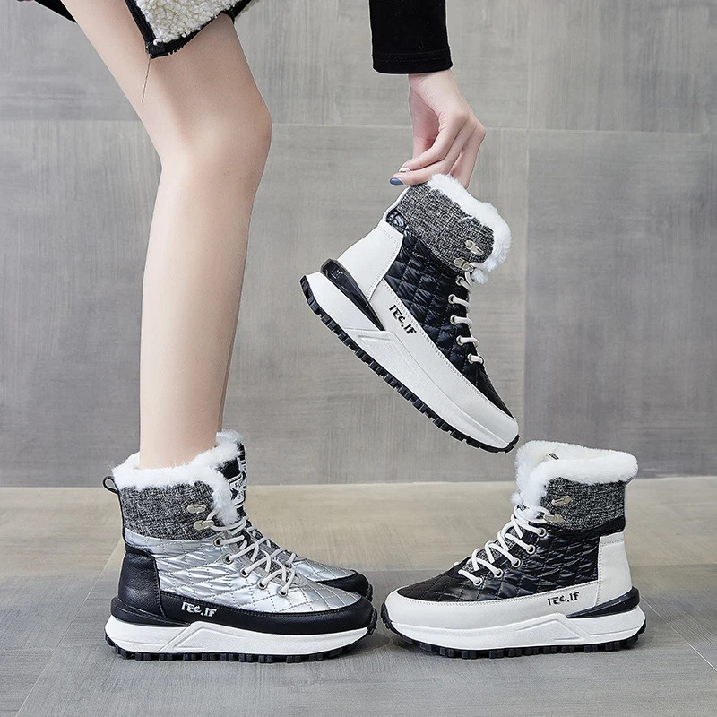 Ladies' thick-soled, velvet-lined, warm cotton boots offer superior comfort and warmth, perfect for cold weather and all — photo 4