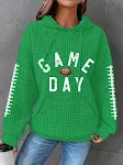 Maglione con Cappuccio da Donna in Tessuto Waffle Elegante e Versatile Ideale per Look Casual e Giornate Fredde Design Moderno e Confortevole Perfetto per Ogni Occasione — foto 6
